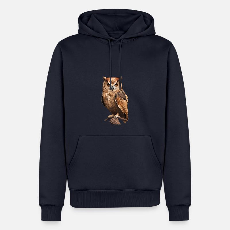 Low Poly Eule - Männer Premium Bio Hoodie - Navy