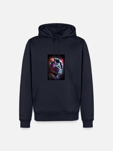 Katze im Weltall - Männer Premium Bio Hoodie - Navy