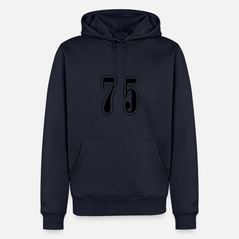 75 Symbole numérique - Sweat à capuche Premium bio Homme - bleu marine