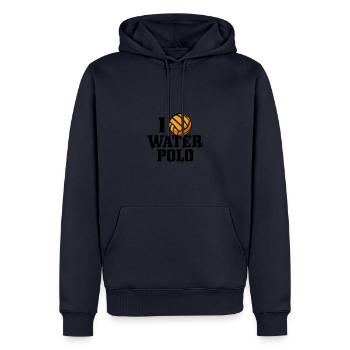 i play waterpolo - Männer Premium Bio Hoodie - Navy - Vorne - Nico (187cm)