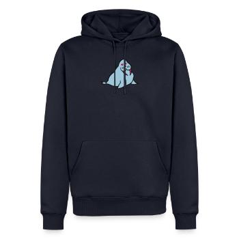 seehund verliebt - Männer Premium Bio Hoodie - Navy - Vorne - Nico (187cm)
