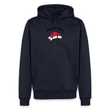 Ho ho ho - Sweat à capuche Premium bio Homme - bleu marine - Devant - Nico (187cm)