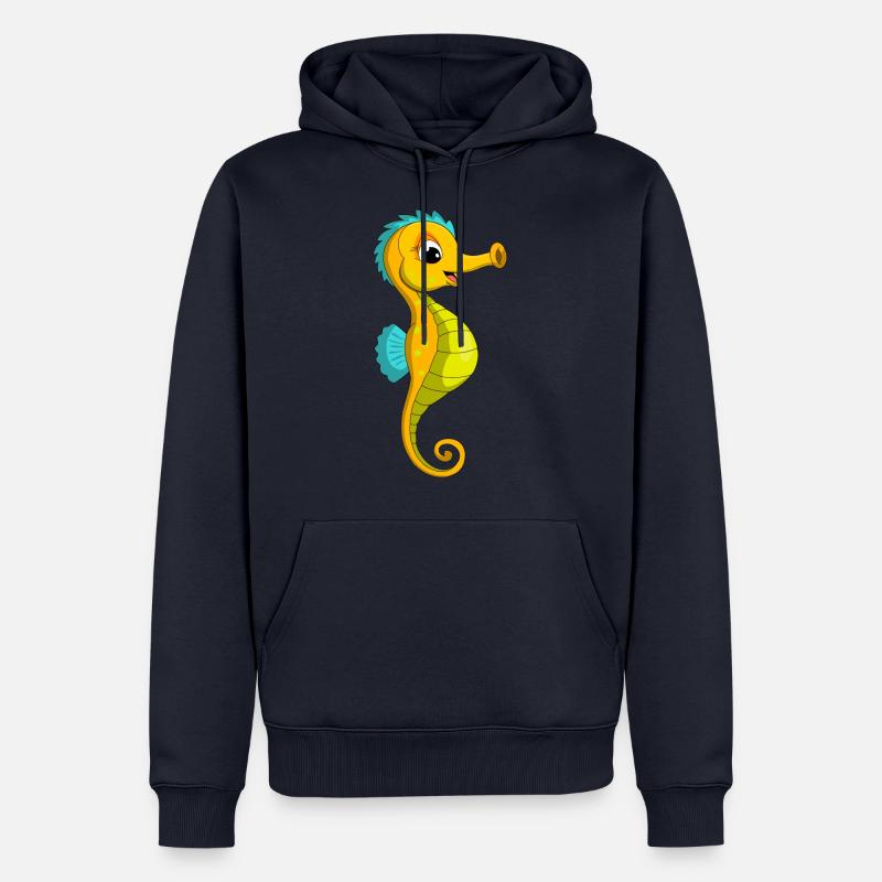lorey.w "kleines Seepferdchen", Mädchen - Männer Premium Bio Hoodie - Navy
