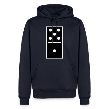DOMINO STONE 5: 1 - VARIABLE COLOR - VECTOR DESIGN! - Men’s Premium Organic Hoodie - navy - Front - Nico (187cm)