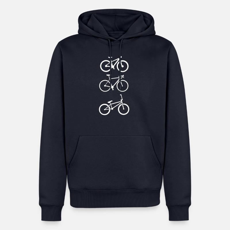 3 bikes white - Männer Premium Bio Hoodie - Navy