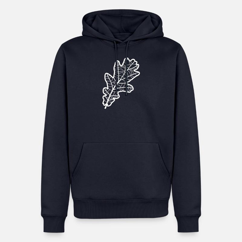Chêne Feuille de chêne Feuille de chêne Chêne Feuille de chêne Arbre - Sweat à capuche Premium bio Homme - bleu marine