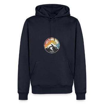 Skiing In France Les Menuires - Men’s Premium Organic Hoodie - navy - Front - Nico (187cm)