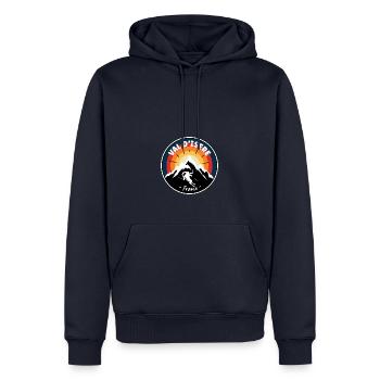 Skifahren im Val d'Isere Frankreich Vintage - Männer Premium Bio Hoodie - Navy - Vorne - Nico (187cm)