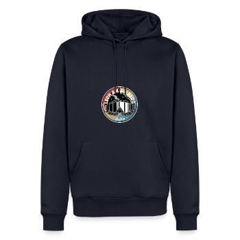 Skifahren in Lech am Arlberg Österreich - Männer Premium Bio Hoodie - Navy - Vorne - Nico (187cm)