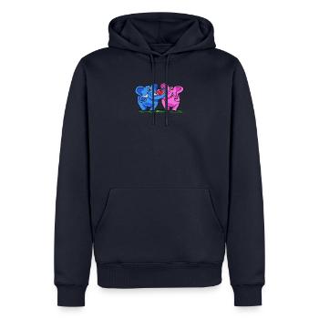 Verliebte Elefanten - Männer Premium Bio Hoodie - Navy - Vorne - Nico (187cm)