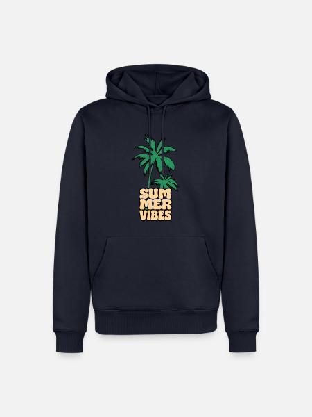 Summer Vibes Palme - Männer Premium Bio Hoodie - Navy