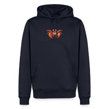 Die Krabbe. - Männer Premium Bio Hoodie - Navy - Vorne - Nico (187cm)