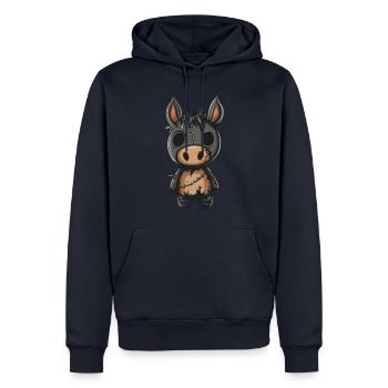 Esel Halloween Zombie - Männer Premium Bio Hoodie - Navy - Vorne - Nico (187cm)