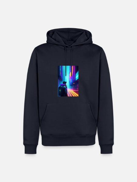 Codierung Hintergrund bunt - Männer Premium Bio Hoodie - Navy