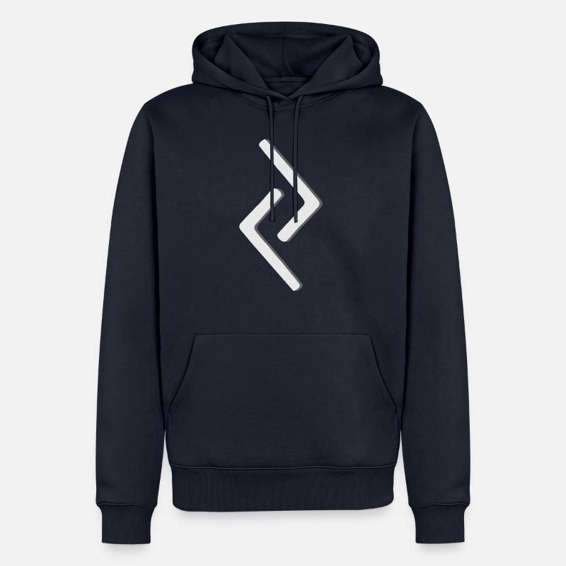 Futhark Alphabet runique Jara - Sweat à capuche Premium bio Homme - bleu marine