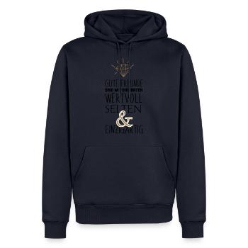 Gute Freunde sind wie Diamanten Geschenk Idee - Männer Premium Bio Hoodie - Navy - Vorne - Nico (187cm)