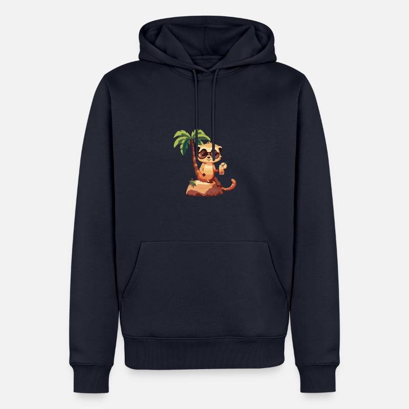 Erdmännchen Sommer Strand Comic - Männer Premium Bio Hoodie - Navy