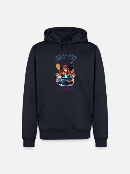 one-pot cooker witch - Männer Premium Bio Hoodie - Navy