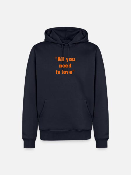 Love Anthem Typography - Männer Premium Bio Hoodie - Navy