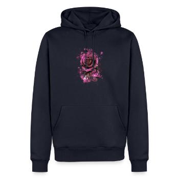 rosa, rose,tinte,malerei,illustration - Männer Premium Bio Hoodie - Navy - Vorne - Nico (187cm)