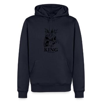 Maine Coon Roi de tout Chat Dire Chat - Sweat à capuche Premium bio Homme - bleu marine - Devant - Nico (187cm)