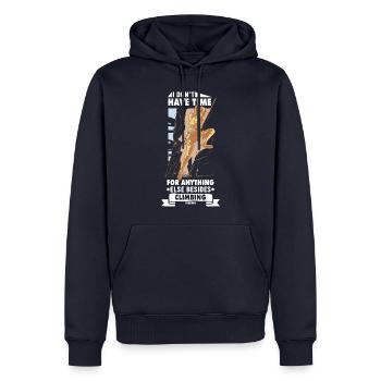 Grimper - Sweat à capuche Premium bio Homme - bleu marine - Devant - Nico (187cm)