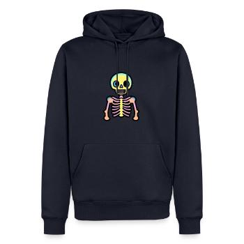 Squelette Halloween - Sweat à capuche Premium bio Homme - bleu marine - Devant - Nico (187cm)