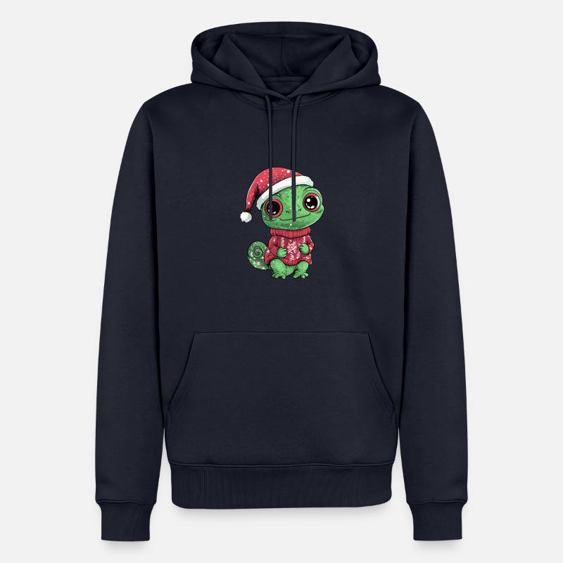 Bande dessinée de Noël caméléon - Sweat à capuche Premium bio Homme - bleu marine