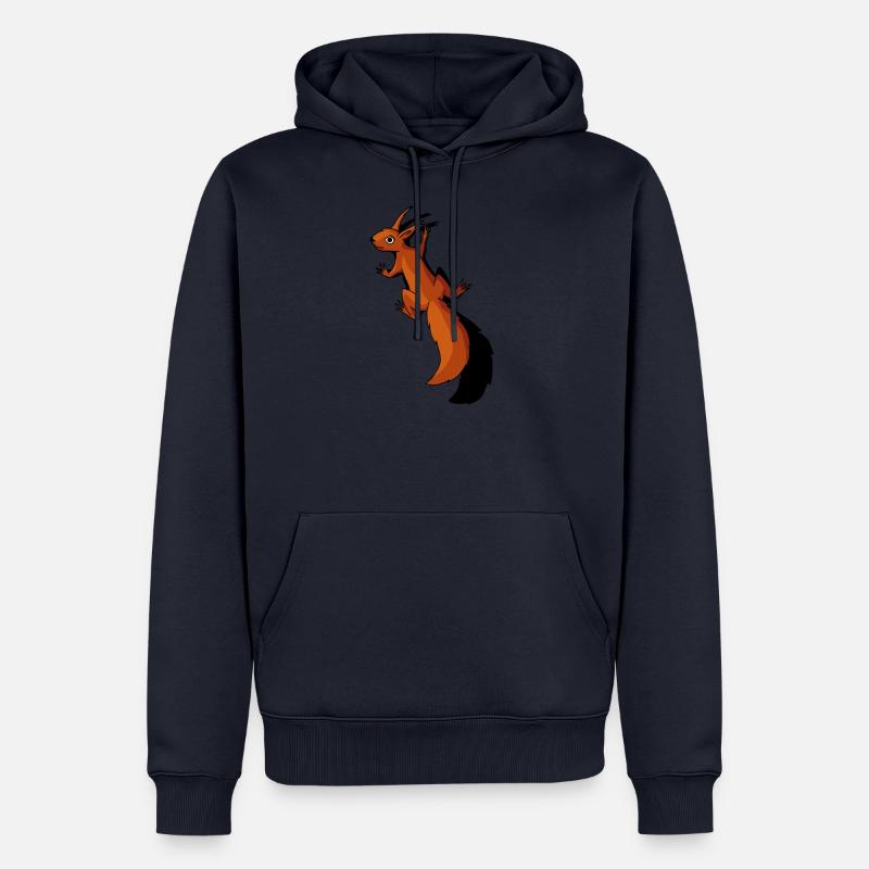 Eichhörnchen funky Tierchen Waldbewohner Geschenk - Männer Premium Bio Hoodie - Navy