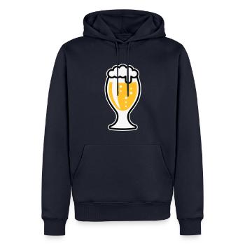 XSnice bulbeuse (3 couleurs) - Sweat à capuche Premium bio Homme - bleu marine - Devant - Nico (187cm)