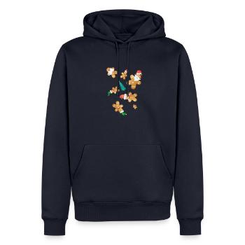 Gingerbread,Christmas,Sweets,Gingerbread Men - Men’s Premium Organic Hoodie - navy - Front - Nico (187cm)