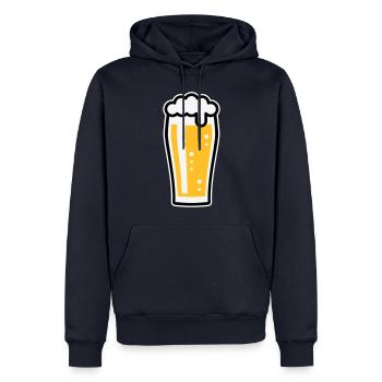Beer Glass (Beer Drinker / Pale Ale / 3C) - Men’s Premium Organic Hoodie - navy - Front - Nico (187cm)