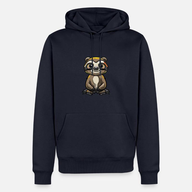 Faultier Comic - Männer Premium Bio Hoodie - Navy