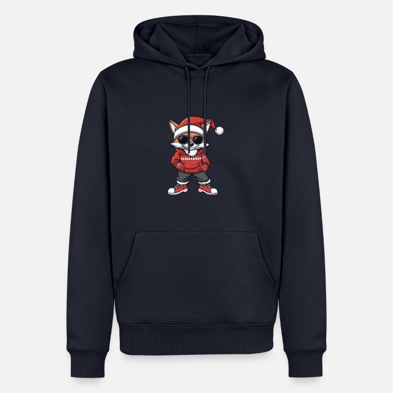 Fuchs Weihnachten Comic Cool - Männer Premium Bio Hoodie - Navy