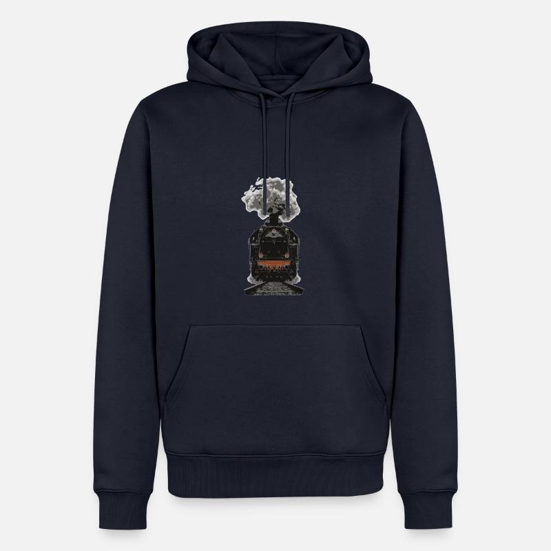 Eisenbahn Dampflock - Männer Premium Bio Hoodie - Navy