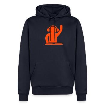 dj vinyl techno partie tournante de la musique - Sweat à capuche Premium bio Homme - bleu marine - Devant - Nico (187cm)