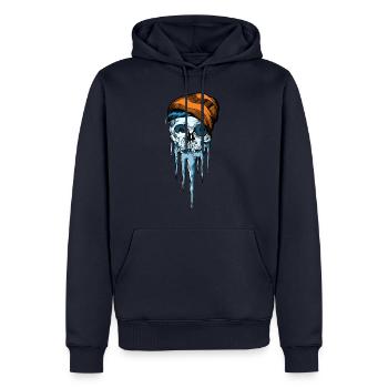 Snow Skull - Männer Premium Bio Hoodie - Navy - Vorne - Nico (187cm)