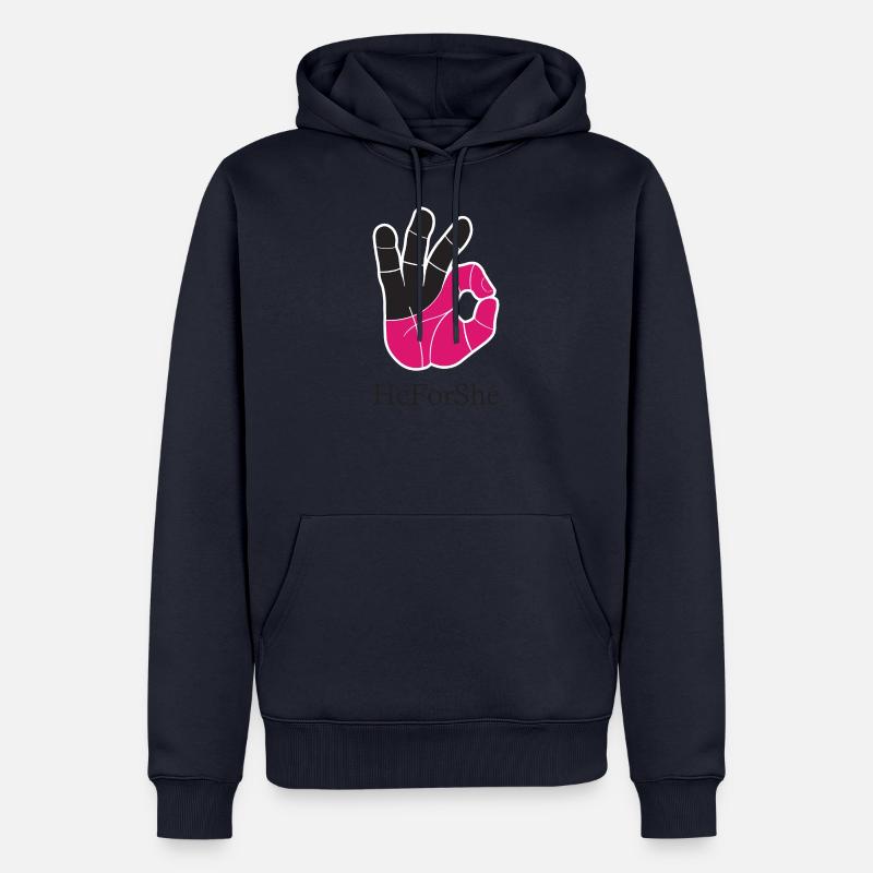 HeForShe | He For She | He For She Campaign - Sweat à capuche Premium bio Homme - bleu marine