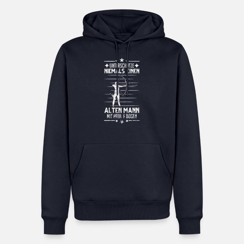 Bogenschiessen Bogenschütze Bogen Pfeil Langbogen - Männer Premium Bio Hoodie - Navy