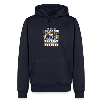 Ich bin ein einfacher Mann ich mag Titten und Bier - Männer Premium Bio Hoodie - Navy - Vorne - Nico (187cm)