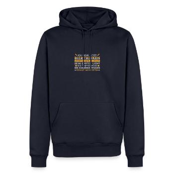 Ich gehe jetzt Bier trinken - Männer Premium Bio Hoodie - Navy - Vorne - Nico (187cm)