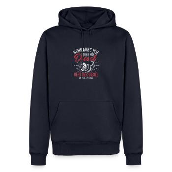 Schraub ich Turbo an den Diesel - Männer Premium Bio Hoodie - Navy - Vorne - Nico (187cm)