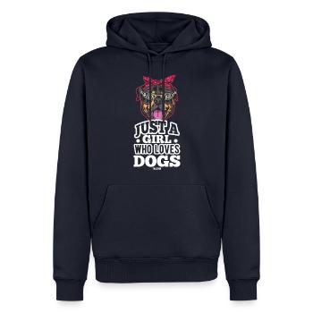 Amoureux des chiens Mme Maman chien - Sweat à capuche Premium bio Homme - bleu marine - Devant - Nico (187cm)