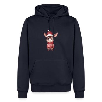 Esel Weihnachten Comic - Männer Premium Bio Hoodie - Navy - Vorne - Nico (187cm)
