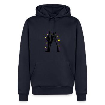 Mariée et marié marié marié mariée - Sweat à capuche Premium bio Homme - bleu marine - Devant - Nico (187cm)