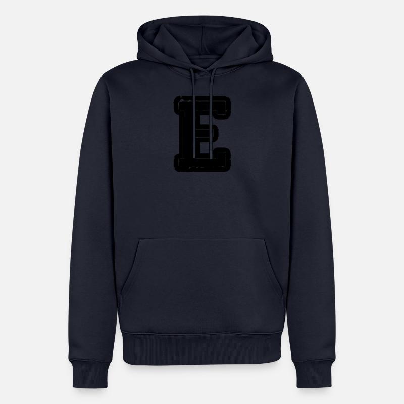buchstabe E - Männer Premium Bio Hoodie - Navy