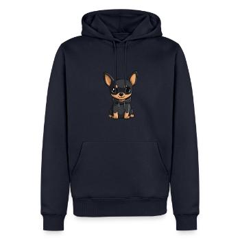 Pinscher Hund Lustig - Männer Premium Bio Hoodie - Navy - Vorne - Nico (187cm)