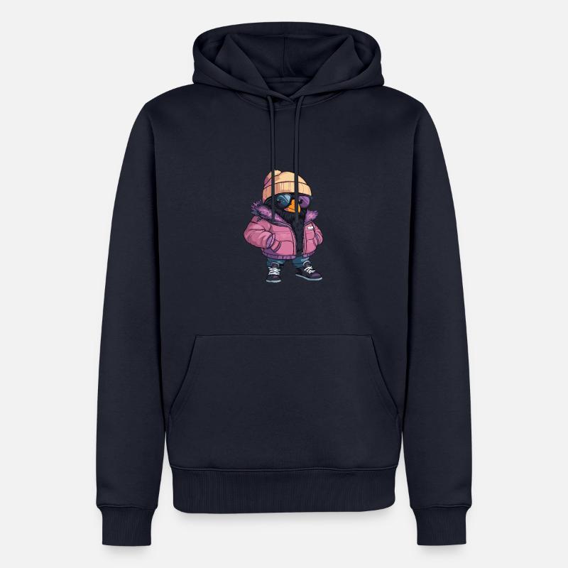 Rabe Krähe Cool Comic - Männer Premium Bio Hoodie - Navy