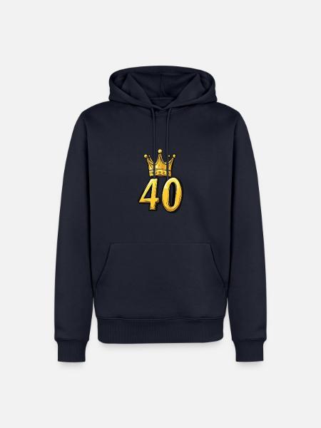 40 Zahl Krone - Männer Premium Bio Hoodie - Navy