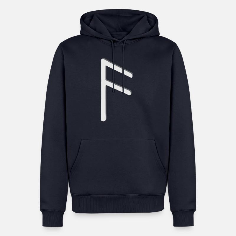 Futhark Alphabet runique Ansuz - Sweat à capuche Premium bio Homme - bleu marine